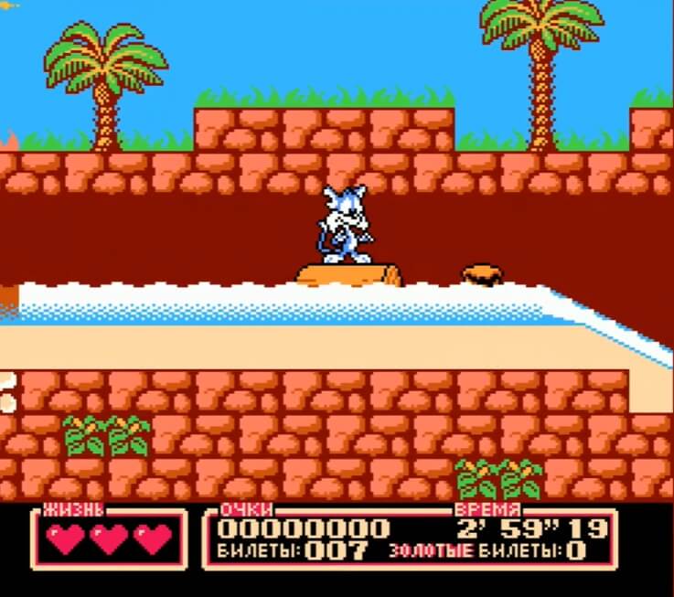 Tiny Toon Adventures 2 Trouble in Wackyland - геймплей игры Dendy\NES